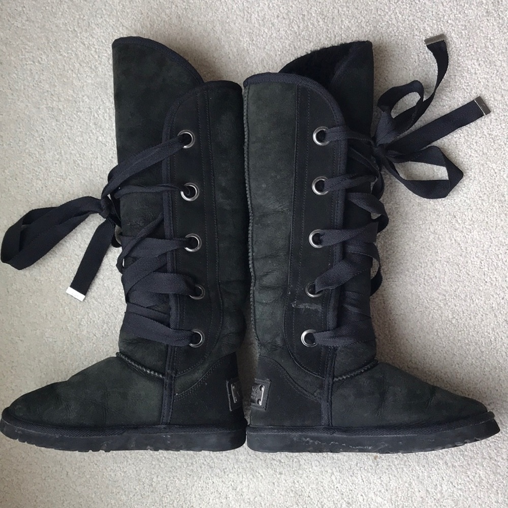 knee high sheepskin boots.
